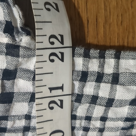 Eileen Fisher Boxy Linen Top Windowpane Check WhiteBlack Size LG Petite - Picture 8 of 9